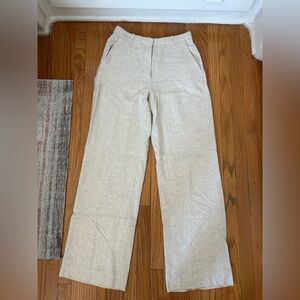 Abercrombie & Fitch Cream Linen Tailored Trousers